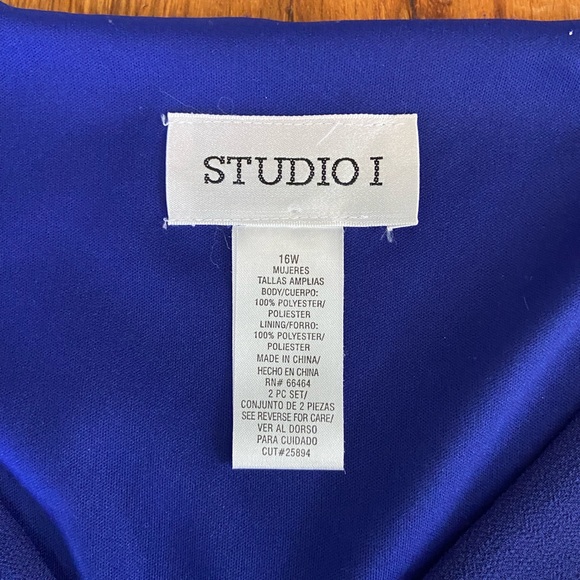 Studio 1 Lined Classic 2 Pc Top and Skirt Set, Beautiful Purple Color, Size 16W - Picture 3 of 9